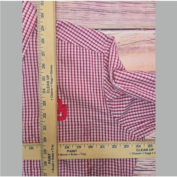 Oklahoma Sooners Antigua Crimson Plaid Shirt Large - Picture 8 of 8